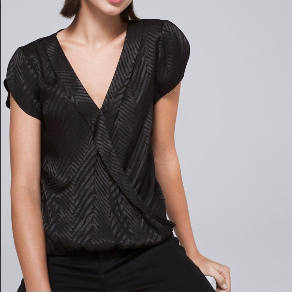 White House Black Market Black Blouse